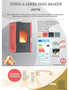 Peć na drva sa sistemom za grijanje vode, Isotta  20 +5 kw 2