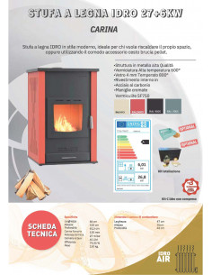 Peć na drva Carina  sa sistemom za grijanje vode, snage 27 + 6 kW 2