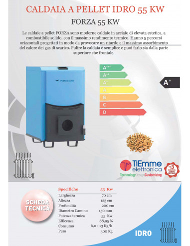 Kotao na pelet, snage 55 kW