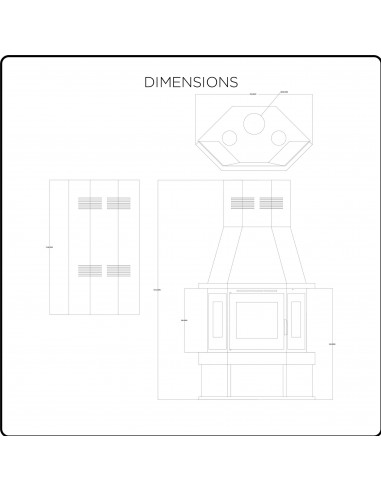 Kamin na drva Caterina, snage 16 kw