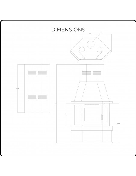 Kamin na drva Caterina, snage 16 kw