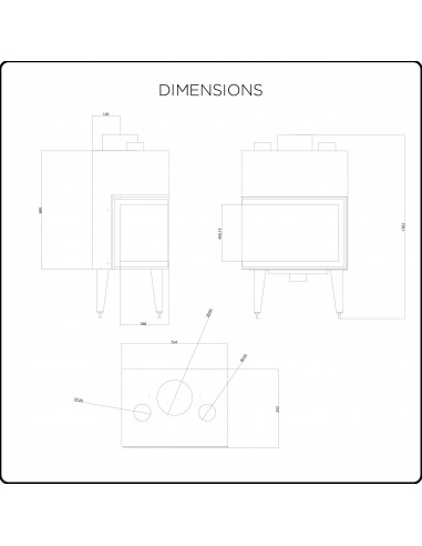 Ventilisani umetak za kamin na drva, snage 14 kW