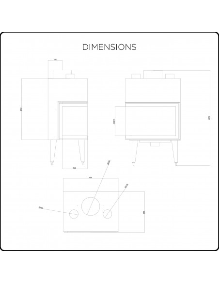 Ventilisani umetak za kamin na drva, snage 14 kW