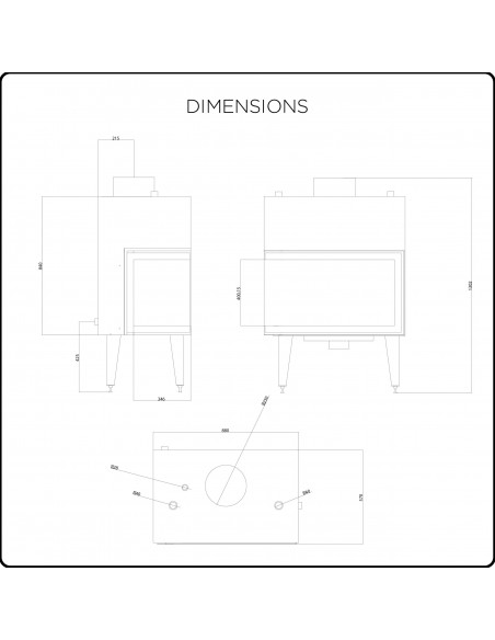 Ventilisani umetak za kamin na drva, snage 15 kW.
