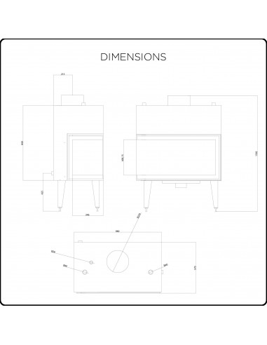 Ventilisani umetak za kamin na drva, snage 16 kW.