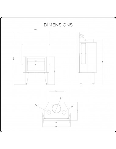Ventilisani umetak za kamin na drva, snage 15 kW