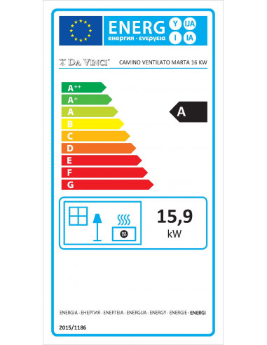 Ventilisani umetak za kamin na drva, snage 16 kw