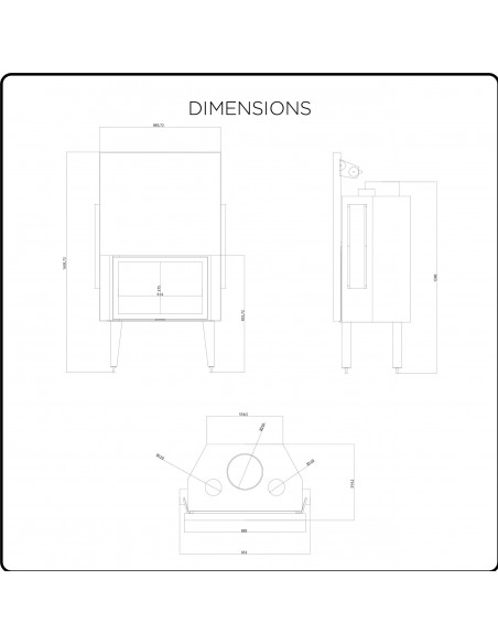 Ventilisani umetak za kamin na drva, snage 16 kw