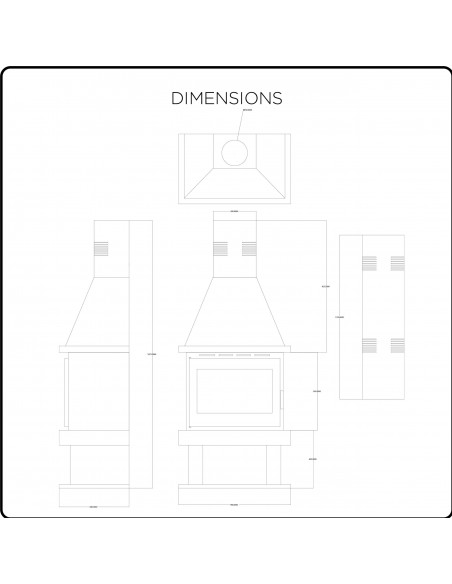 Vertikalni kamin na drva Olessia , snage 17 kw