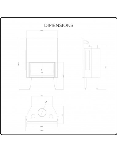 Ventilisani umetak za kamin na drva, snage 20 kW