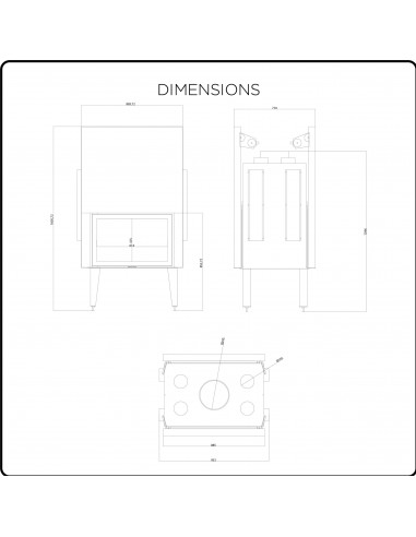 Dvostrani ventilisani kamin na drva, snage 16 kW