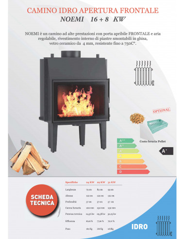 Ubacivi kamin na drva sa hidro sistemom 16 + 8 kW