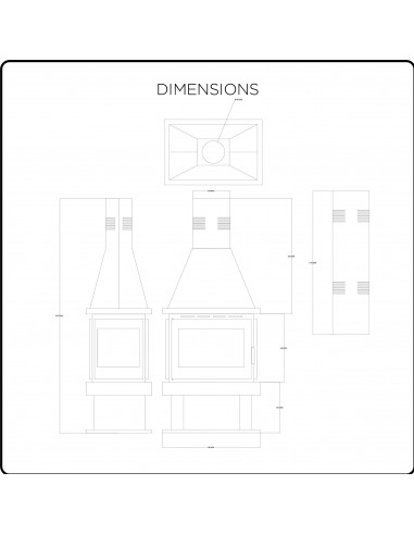 Vertikalna peć na drva Amira , snage  14 kw