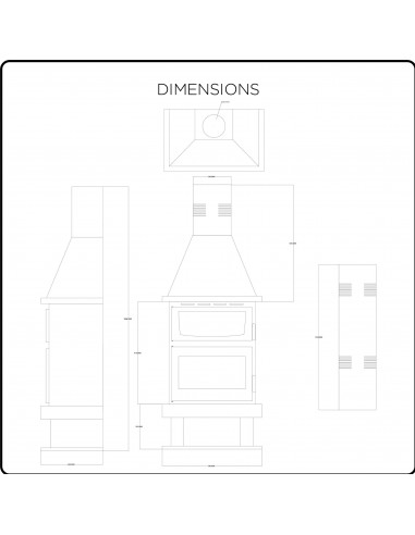 Vertikalni kamin na drva sa rernom, snage 20 kW