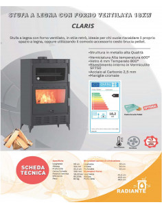 Stufa a legna con forno ventilata 18 kw 2