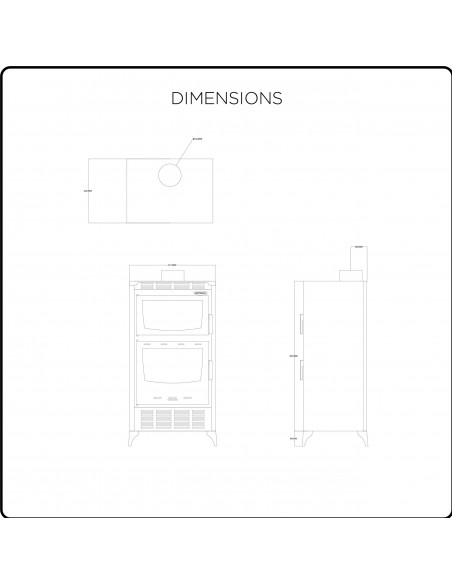 Stufa a legna con forno ventilata 18 kw