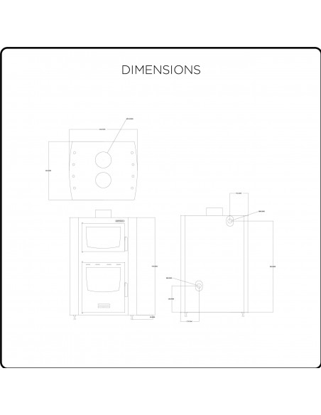 Peć na drva  sa rernom Sirmy  snage 20 + 5 kw