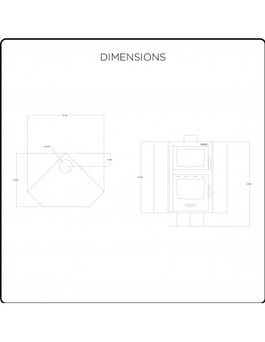 Ugaona peć na drva sa rernom, snage 18 kW